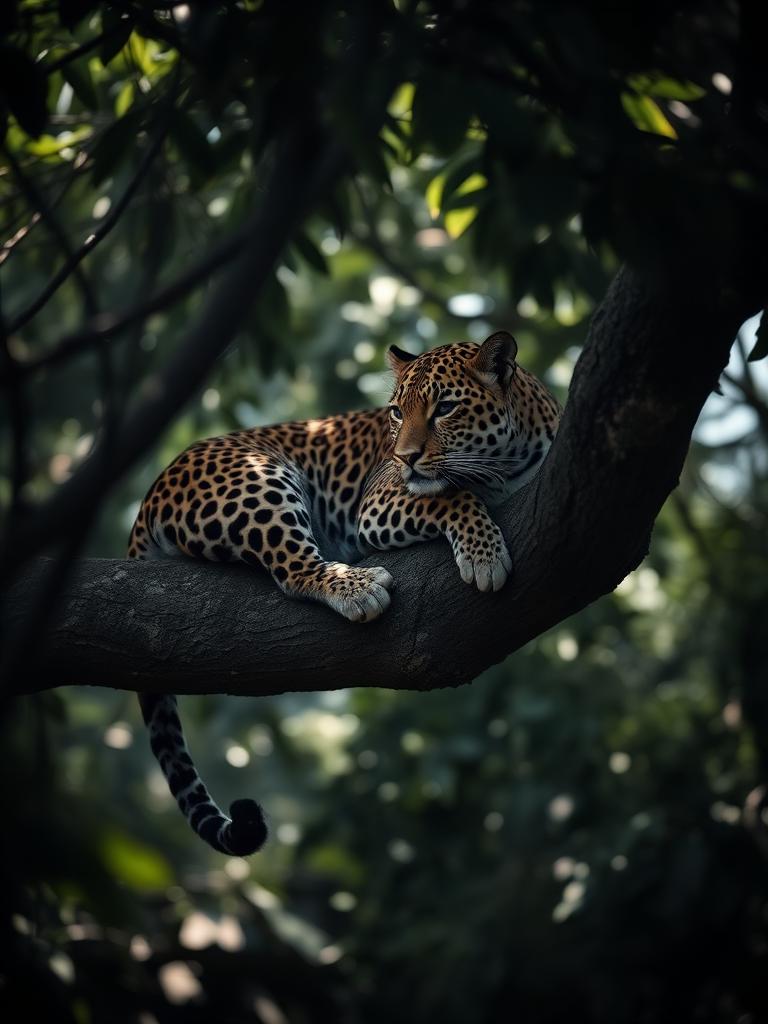 Leopard in tree